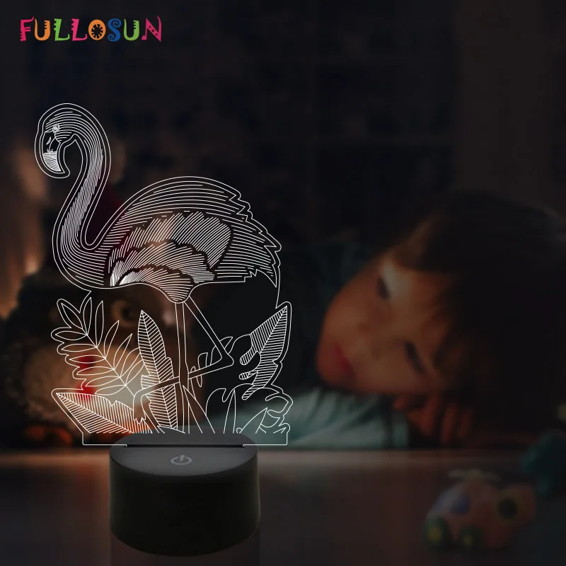 

Novelty Colorful 3D Flamingo LED Night Light USB Touch Table Lamp Light Decorative Lamps Creative Christmas Gift