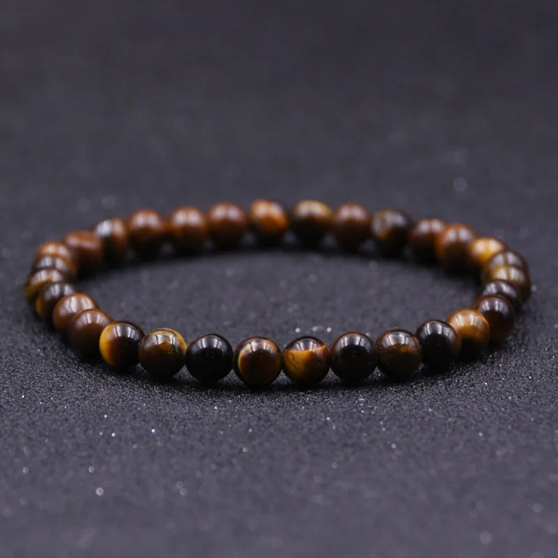 Minimalist Natural Stone Beads Tiger Eye Bracelet 4 Size Beaded Mens Buddha Braclet For Male Yoga Handmade Jewelry Homme Bijoux