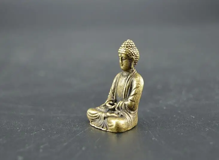 Chinese pure brass Sakyamuni Buddha small statue #2