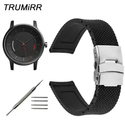 Силиконовый резиновый ремешок для мм часов 20 мм для Garmin Vivomove Smart Watch Band Нержавеющая сталь смола ремень безопасности Пряжка браслет +