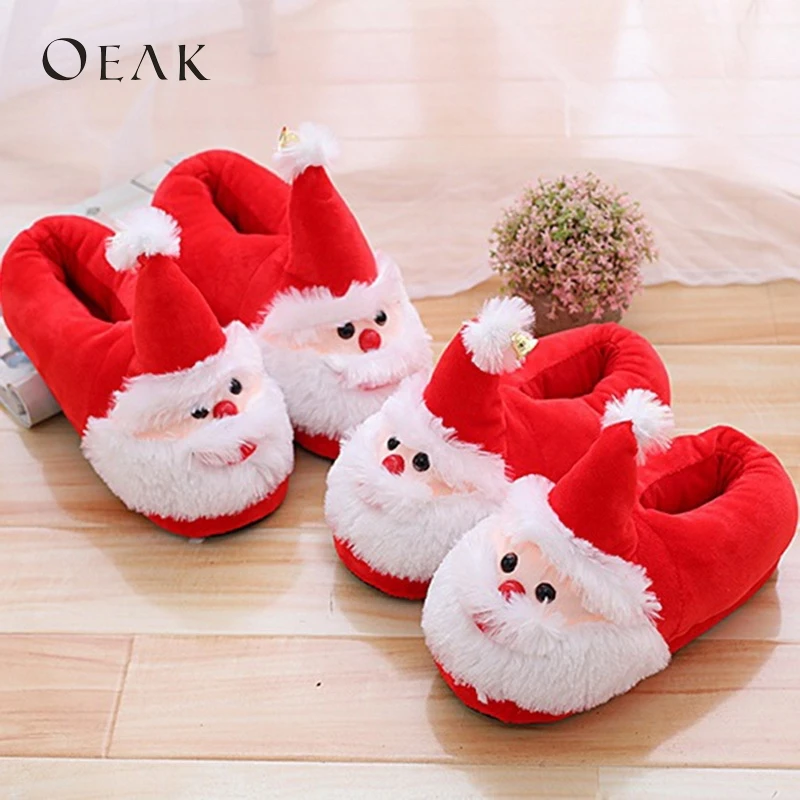 

LOOZYKIT Warm Flats Soft Women Indoor Floor Slippers Shoes Cute Cartoon Shape Christmas Lover Slippers 2019 chaussures femme