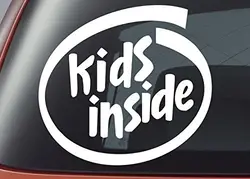 Дети внутри-Виниловая наклейка-стикер на окно 15 см