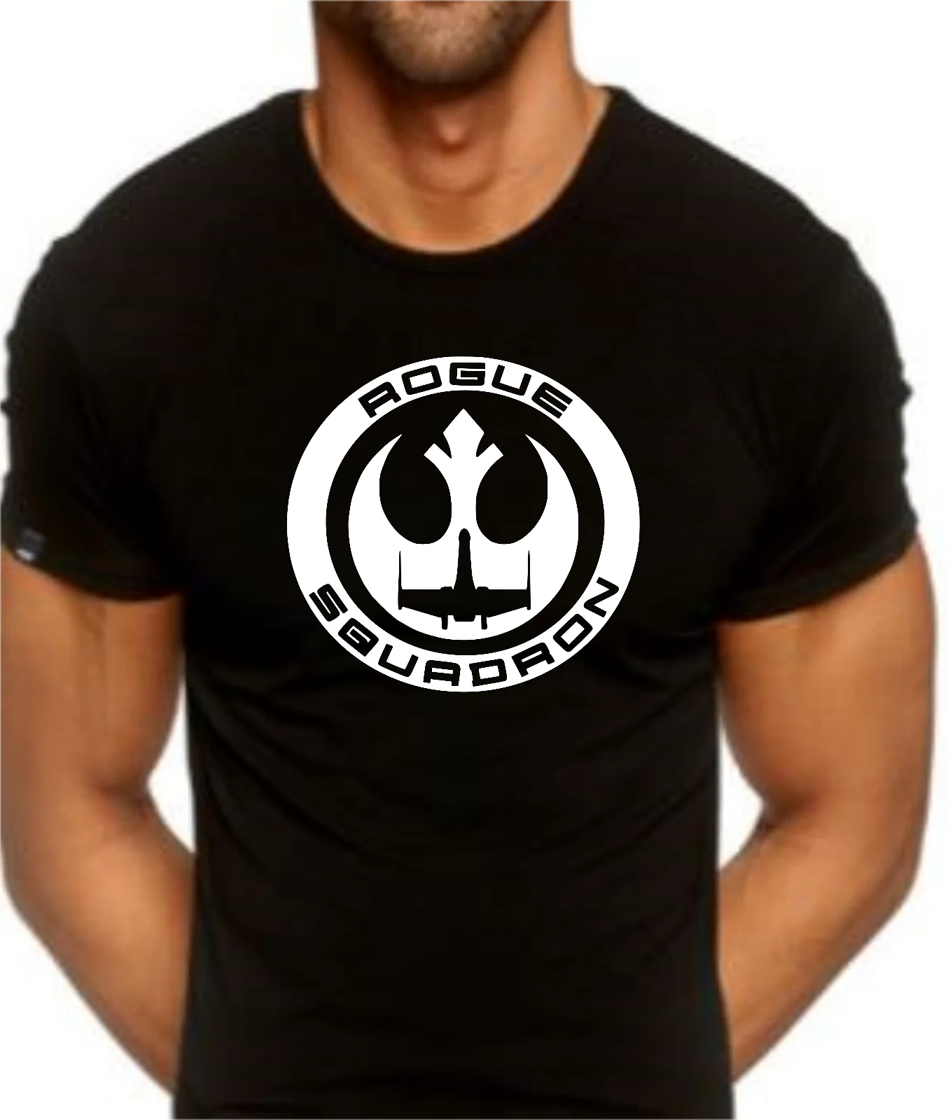 

Star Wars Rogue Squadron Tshirt Free shipping Print T Shirt Mens Short Sleeve Hot Tops Tshirt Homme