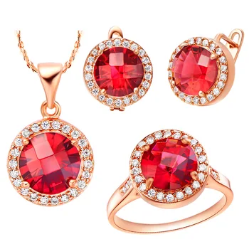 

Pendant necklace Earrings ring NEW 925 Sterling suit set Austria crystal foreign trade Star Jewelry New Listing