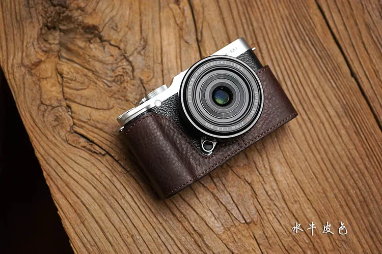

Mr.Stone Genuine Leather Camera case Handmade Video Half Bag For Fuji Fujifilm XA2 XA1 XM1 XM2 XA10 XA-10 take out battery easy
