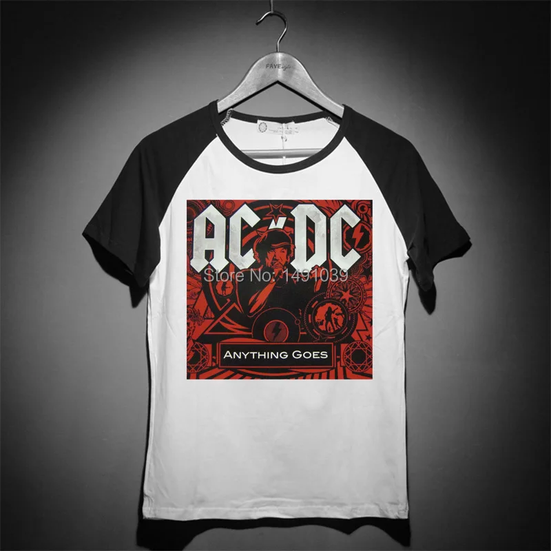 Acdc Rock N Roll Train Poster Printing Vintage Fashion Baseball Tee Shirt Black Sleeves New Baseball Tee Shirt Tee Shirtrock N Roll Aliexpress