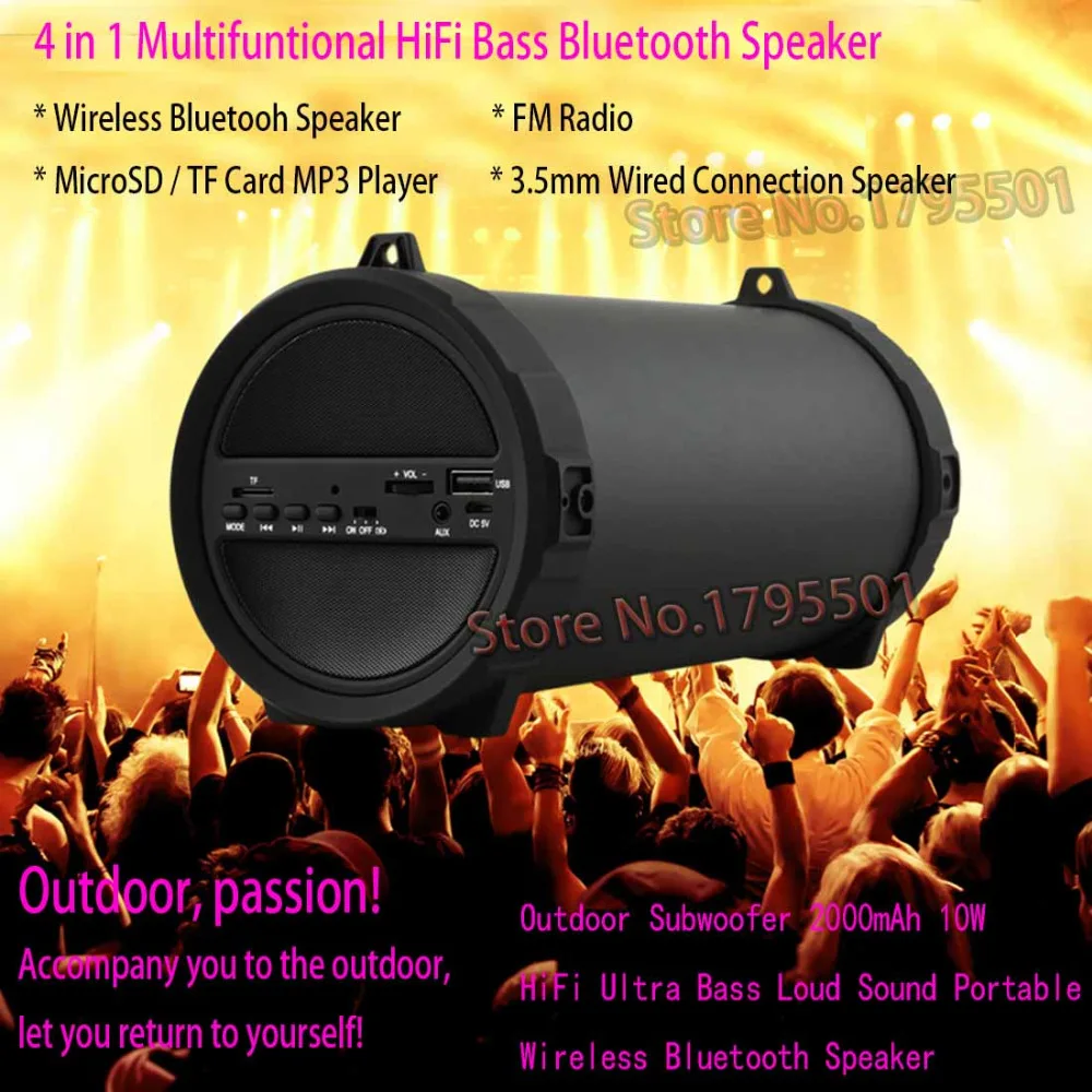 

10W HiFi Bass MP3 Player Wireless Bluetooth Speaker FM Radio for iPhone 8 Plus X 7 Plus 5S 6S Plus Samsung Galaxy S8 S7 S6 Edge