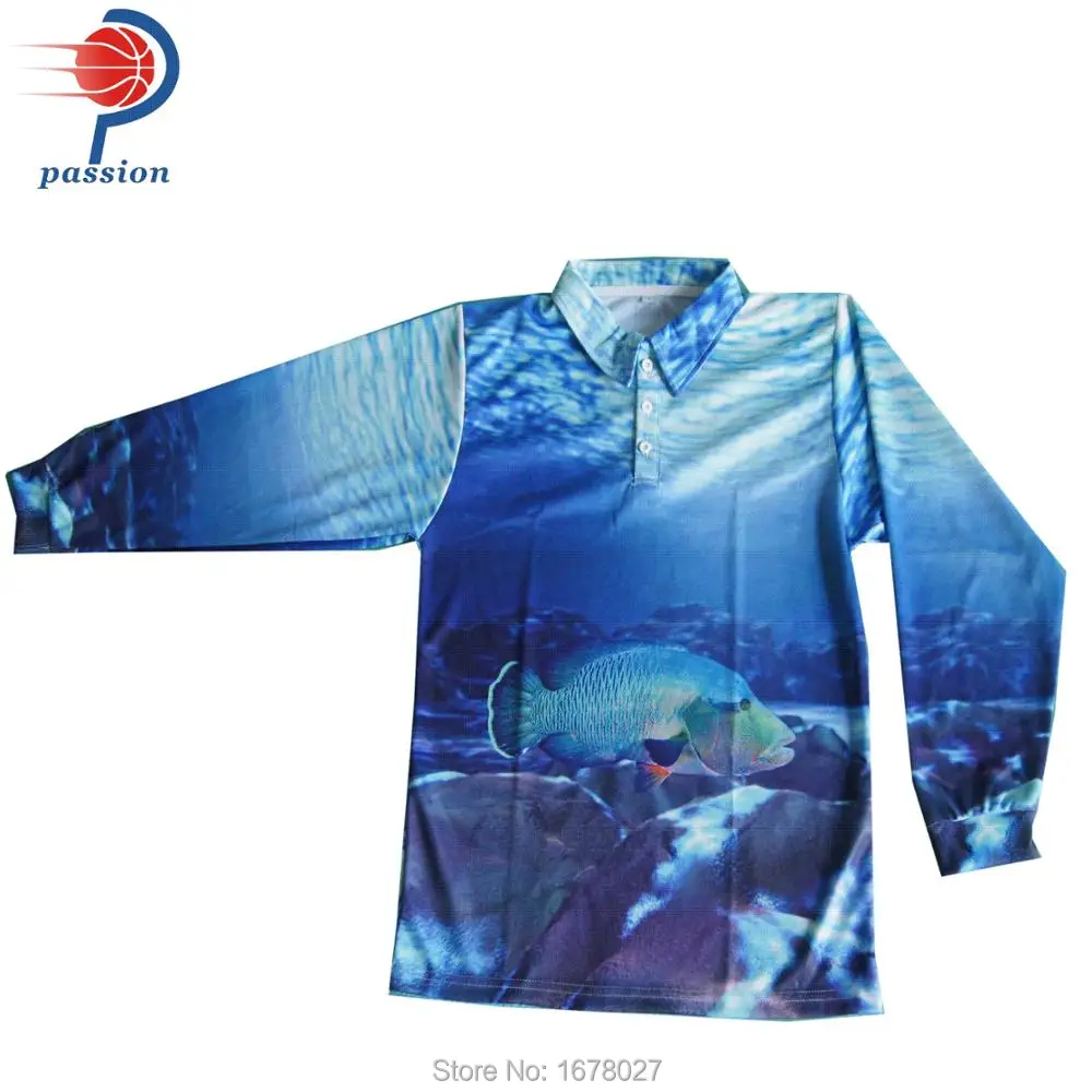 

Customize oem man new design fishing shirts sublimation polo shirt from China