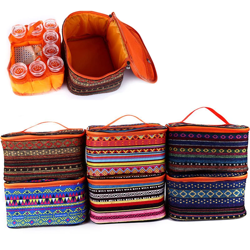 Fashion Portable Cruets Storage Bag Oxford Fabric Zipper Food Picnic Condiment Bottles Set Organize Jar Case | Дом и сад