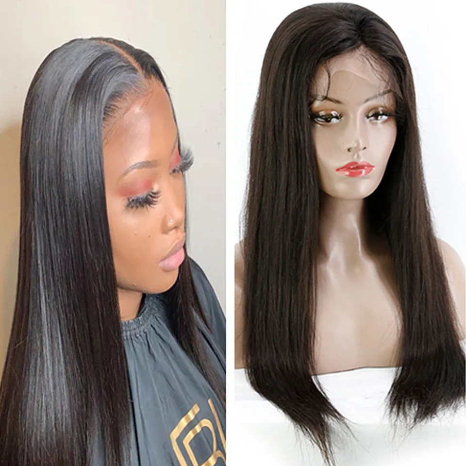 Human Hair Full Lace Wigs Pre Plucked Natural Hairline With Baby Hair