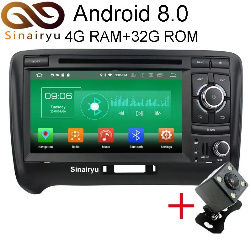 

Sinairyu 4G RAM Android 8.0 Car DVD For Audi TT 2006 2007 2008 2009 2010 2011 2012 2013 Octa Core 32G Radio GPS Player Head Unit
