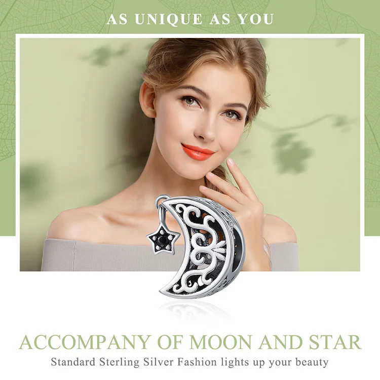 Подлинный 925 пробы серебряный браслет с надписью «I Love You To The Moon& Star», браслет с подвесками, серебряный 925 для изготовления ювелирных изделий