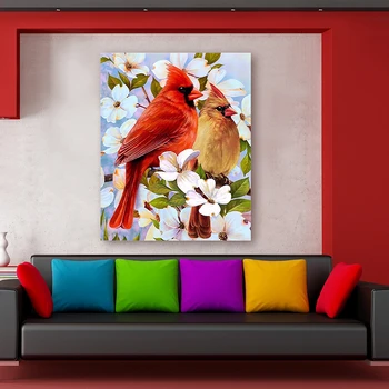 

paint by number art painting by numbers Flower and bird winter red bird plum branch