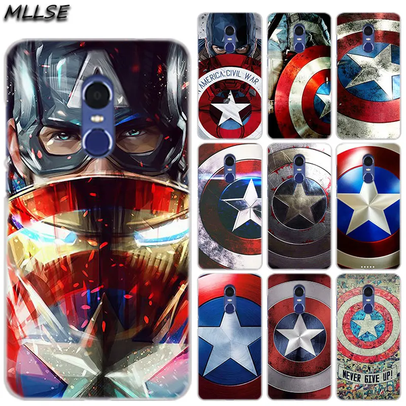 

MLLSE Captain America Shield Fashion Clear Case Cover for Xiaomi Play Rdemi S2 3S 4A 5A 5Plus 6A Pro Note 6 5A 4X 4 7 Cover Hot