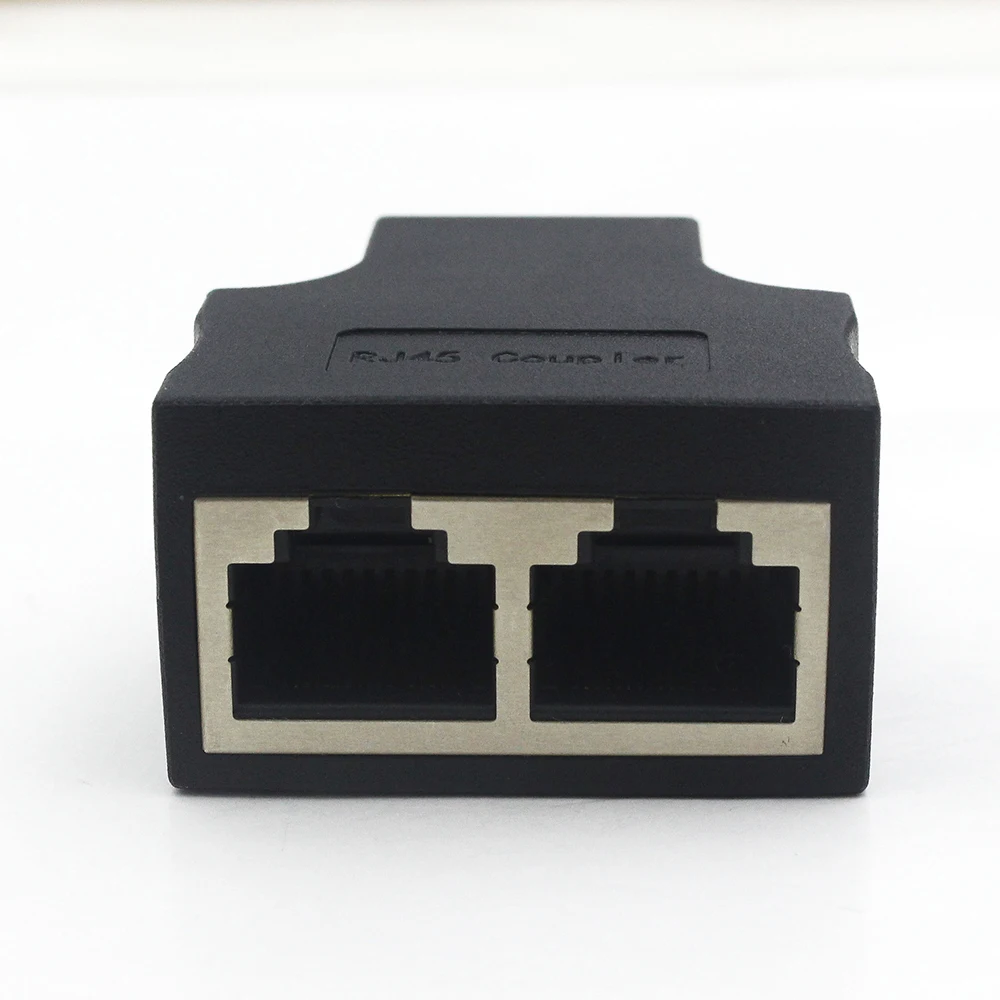 TINMUNN 1 To 2 Ways LAN Ethernet Network Cable RJ45 Female Splitter Connector Adapter