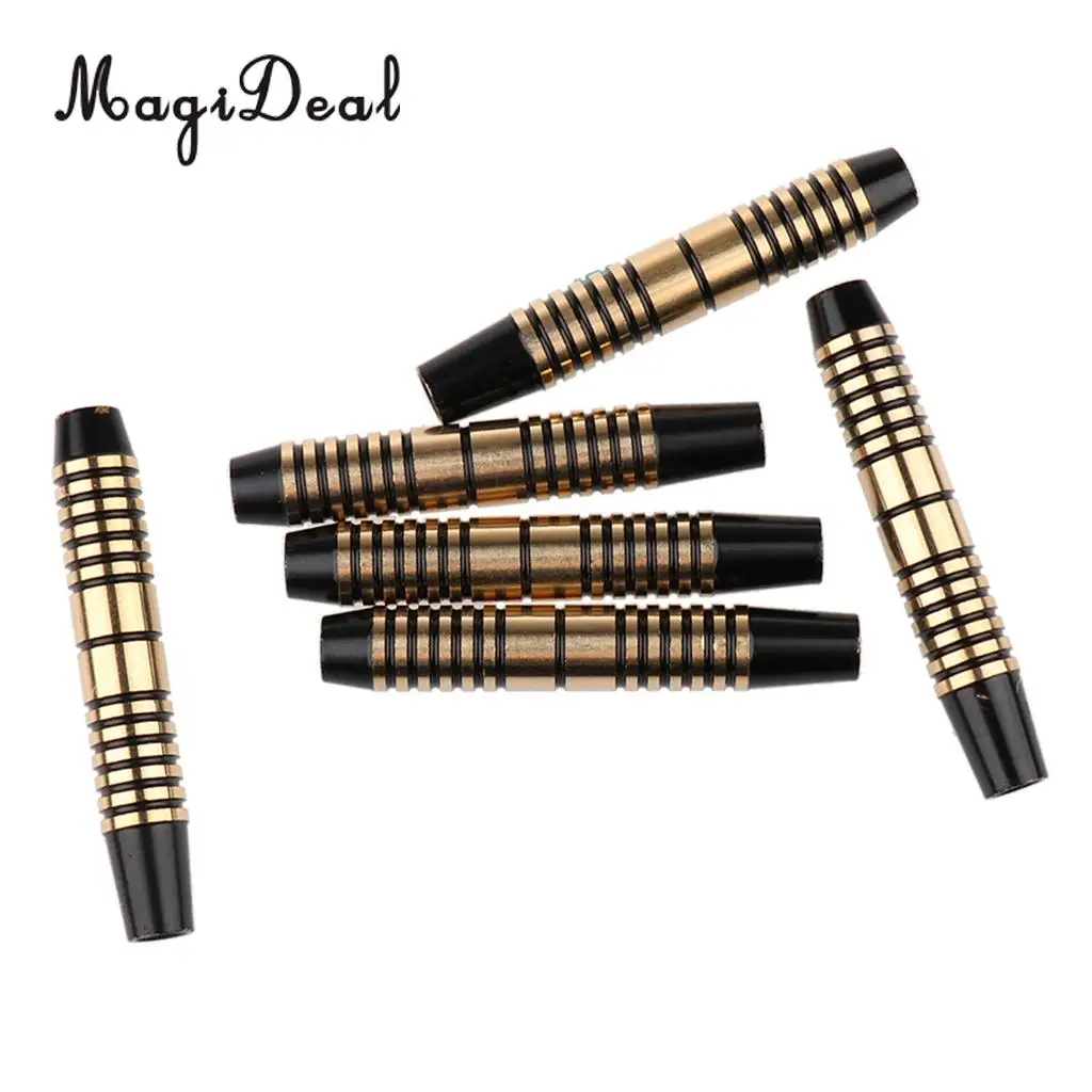 MagiDeal Solid Brass 6Pcs Pro 16 Grams Brass Barrels for Professional Competitions Soft Tip Darts & Steel Tip Electronic Darts