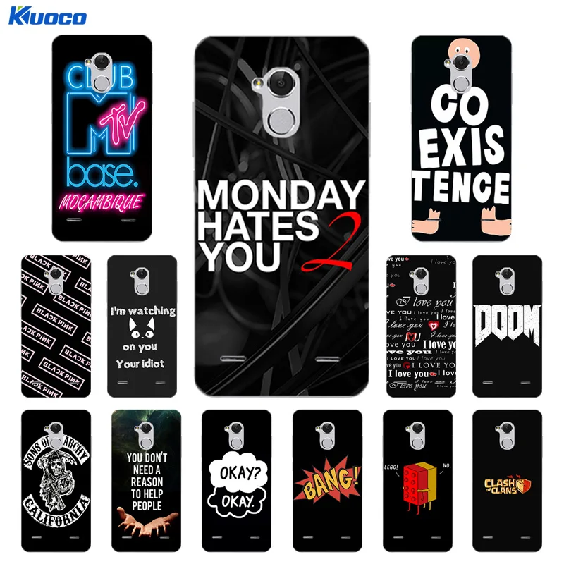 5.0&quot for ZTE Blade BA2 V7 Lite Back Cover Soft Silicone Phone Case Black Letters Printing V7Lite Coque Capa |