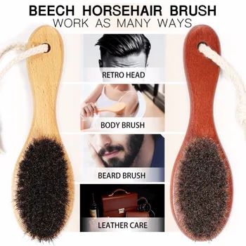 

1pc Beech Pure Horse Hair Beard Brush Multifunction Body Brush Hair Brush maquiagem