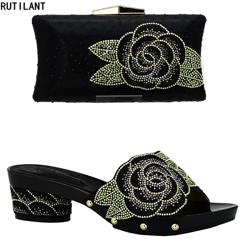 

New Arrival African Shoe and Bags Women Italian Designer Shoes Women Luxury 2018 Matching Italian Shoe and Bag Set Party Shoes
