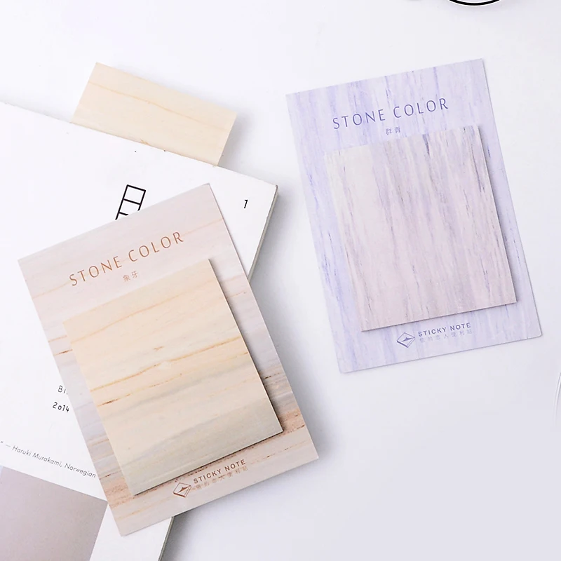 

Creative The Collection of Stone Color Meme Pads Self-Adhesive Paper Sticky Notes Bookmark Gift Stationery Office School Supply