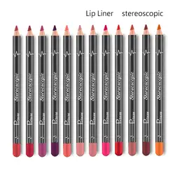 Pudaier lipliner ручка мода прочного влаги lipliner Водонепроницаемый Контур для губ Stick Водонепроницаемый карандаш 12 Цвет Макияж инструмент