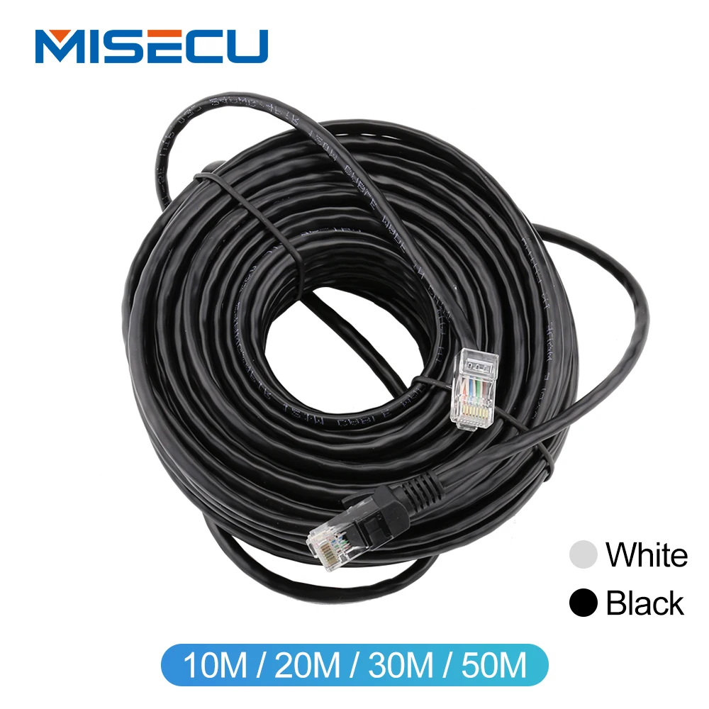 MISECU10M 20 м 30 м 50 м cat RJ45 патч Открытый водонепроницаемый кабель Lan шнур сетевые кабели Black Цвет для камеры видеонаблюдения IP Камера Системы