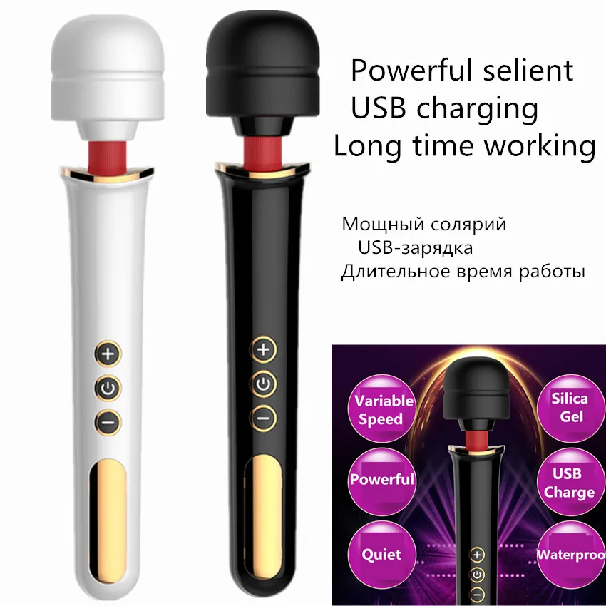 Мощный G Spot Oral Clit волшебная палочка AV массажер для тела вибратор секс продукт USB