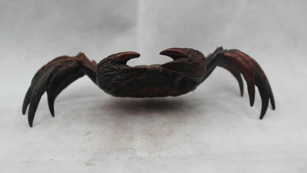 

3"Lovely China Chinese River Rock Lifelike Crab Bronze Statue Sculpture Figure
