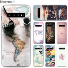 Карта мира план путешествий Чехол для телефона samsung Galaxy S10e S10 Plus S8 S9 Plus S7 Edge Note 10 Plus A40 A50 A70 M20 чехол