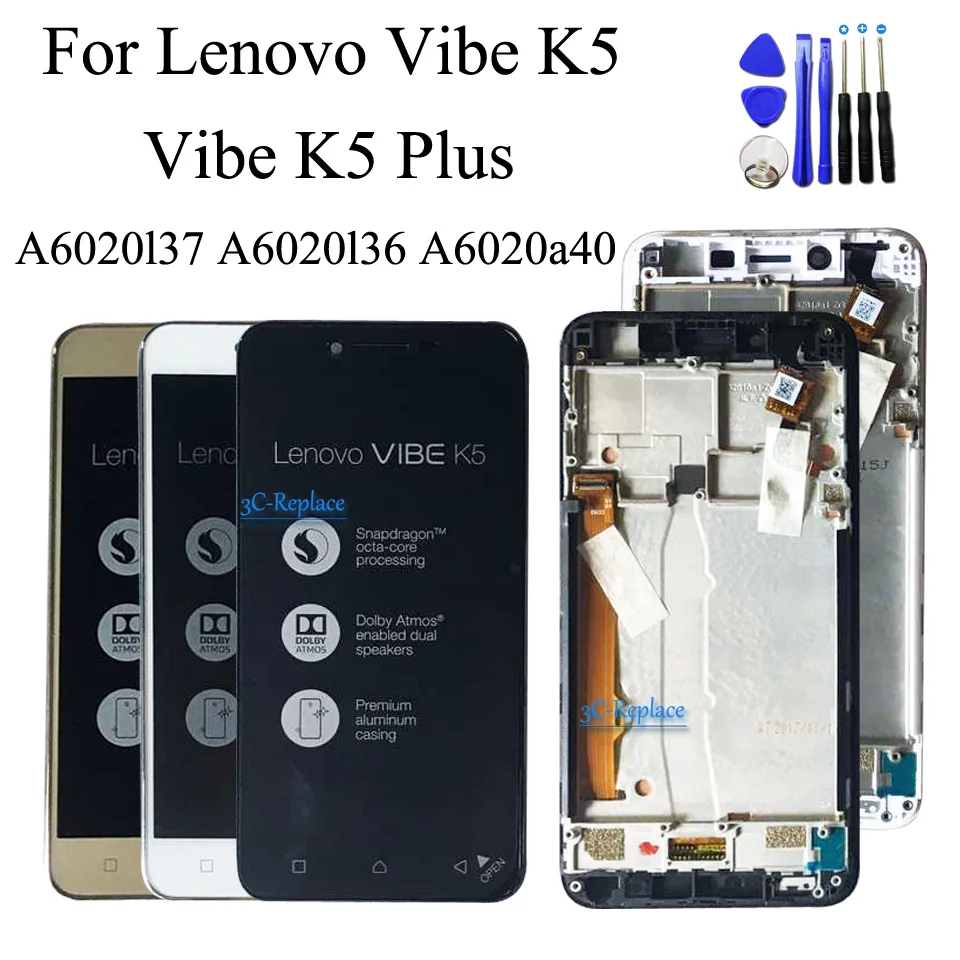 ЖК-дисплей и дигитайзер сенсорного экрана в сборе для Lenovo Vibe K5 A6020l37 A6020l36 A6020a40 Plus