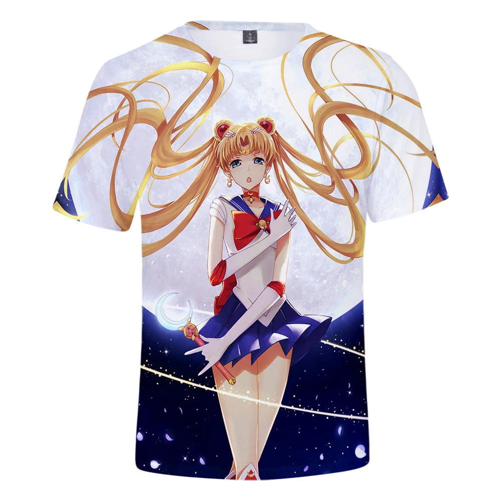 

Fashion Hot New Sailor Moon 3D t shirt women Men Summer Harajuku Hip Hop 3D Print Sailor Moon girl's t shirt Plus Size Clothes