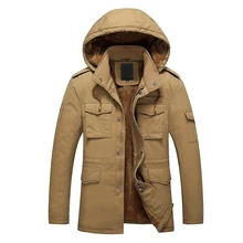 Новое длинное теплое пальто с капюшоном для мужчин, зимнее пальто высокого качества, большие размеры, зимняя куртка с капюшоном для мужчин
