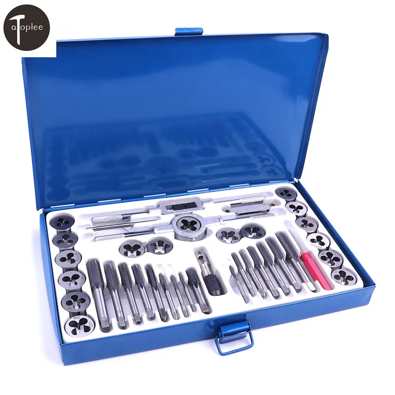 Metric Tap and Die Set 40pc Thread Repair M3 M12 Taper Thread Drill with Case