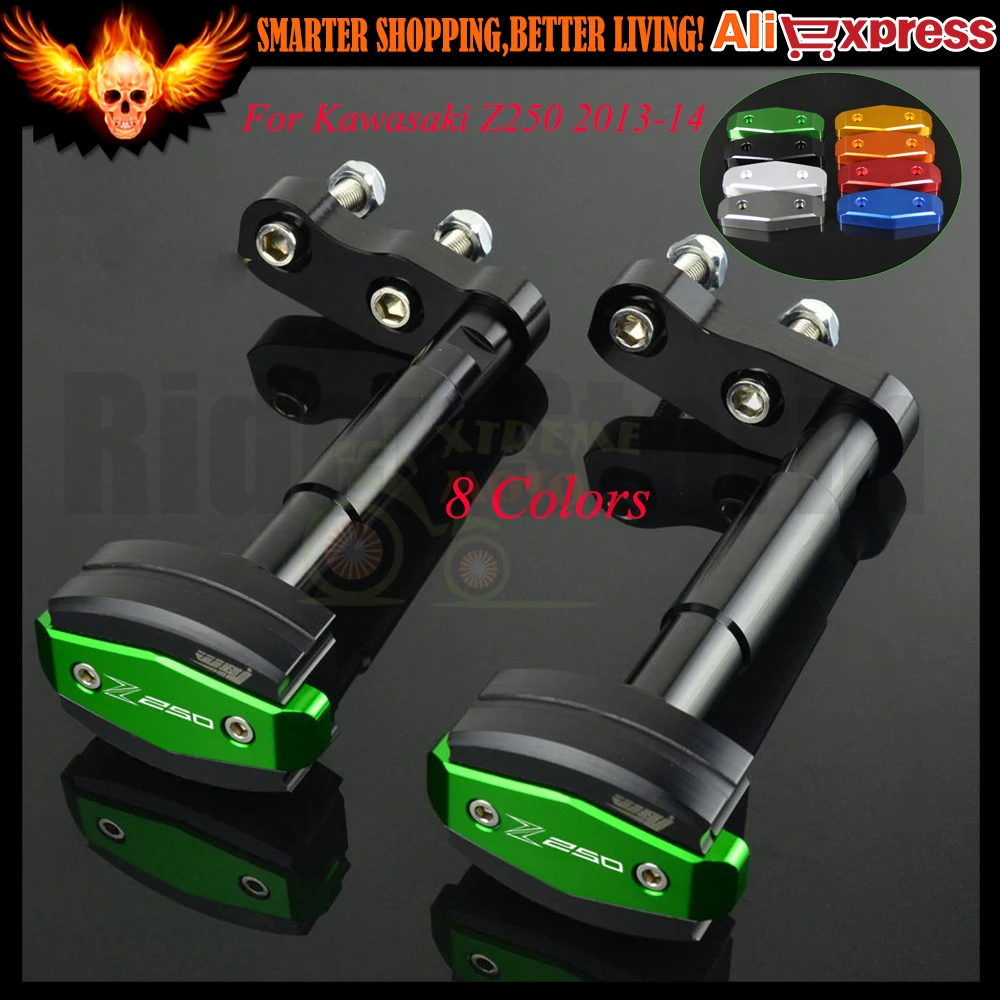 

Motorcycle CNC Frame Slider Anti Crash Protector Crash Pad Engine Case Sliders Protector For Kawasaki Z250 Z 250 2013 2014