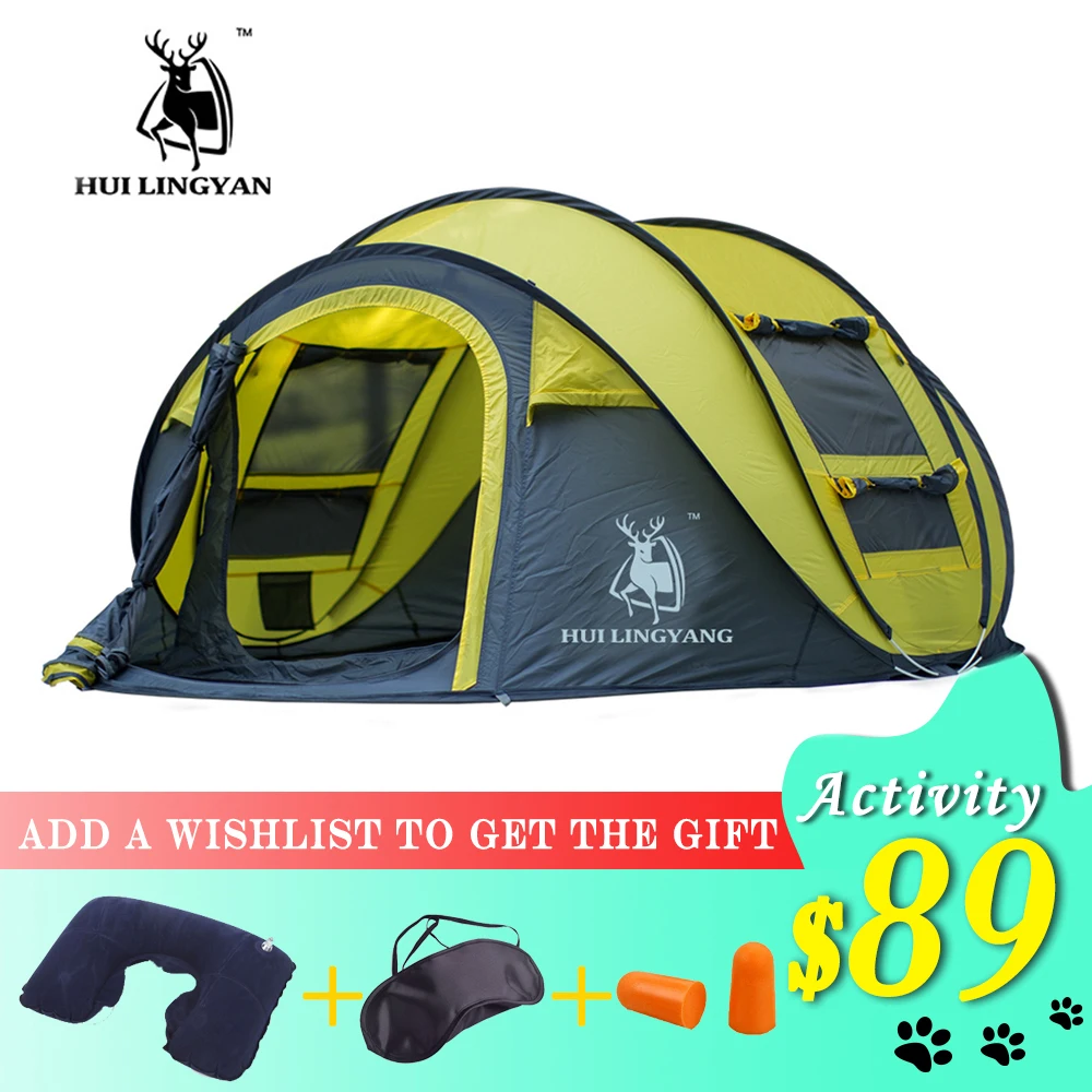 

New 3-4 Automatic Tent Outdoor Camping Tent Waterproof Large Family Tents Throwing Pop Up Waterproof Camping Hiking Tent
