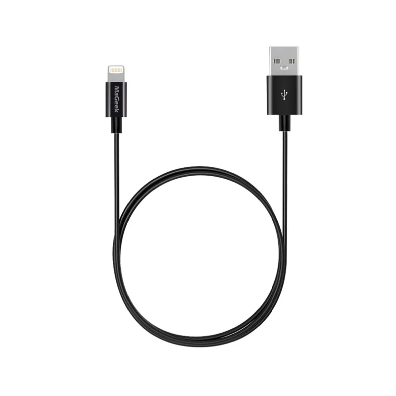 MaGeek 1,0 m/3.3ft кабели для мобильных телефонов MFi Lightning-USB кабель для iPhone 6 6s 5S iPad 4 mini Air 2 iOS 8 9 10 - Цвет: Black