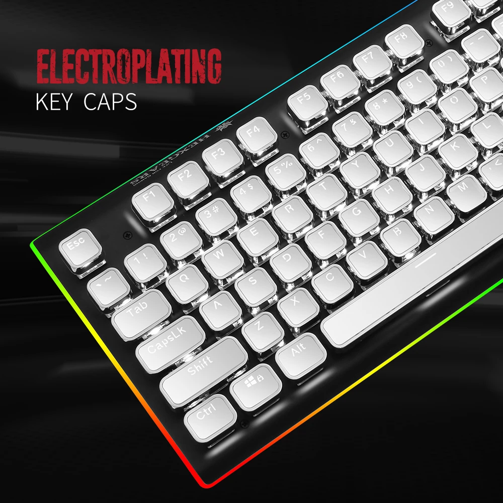  HEXGEARS GK735-B Kailh BOX Switch Mechanical Keyboard Electroplating Keycaps RGB SizeLight Mechanic