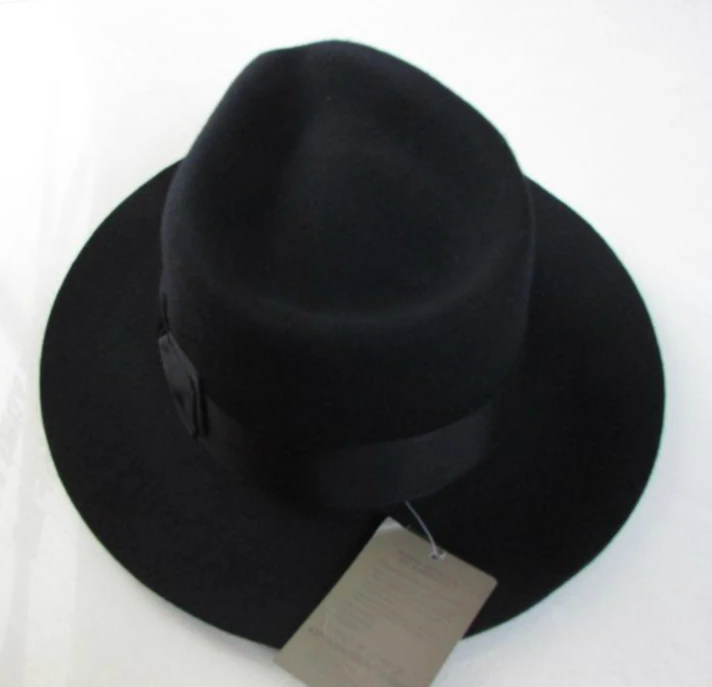 Леди шерстяная шляпа-котелок Шляпа Fedora Войлок Billycock шапки зимняя мода котелок шляпа шерсть шляпы Федора и трибли перо шляпа B-8130
