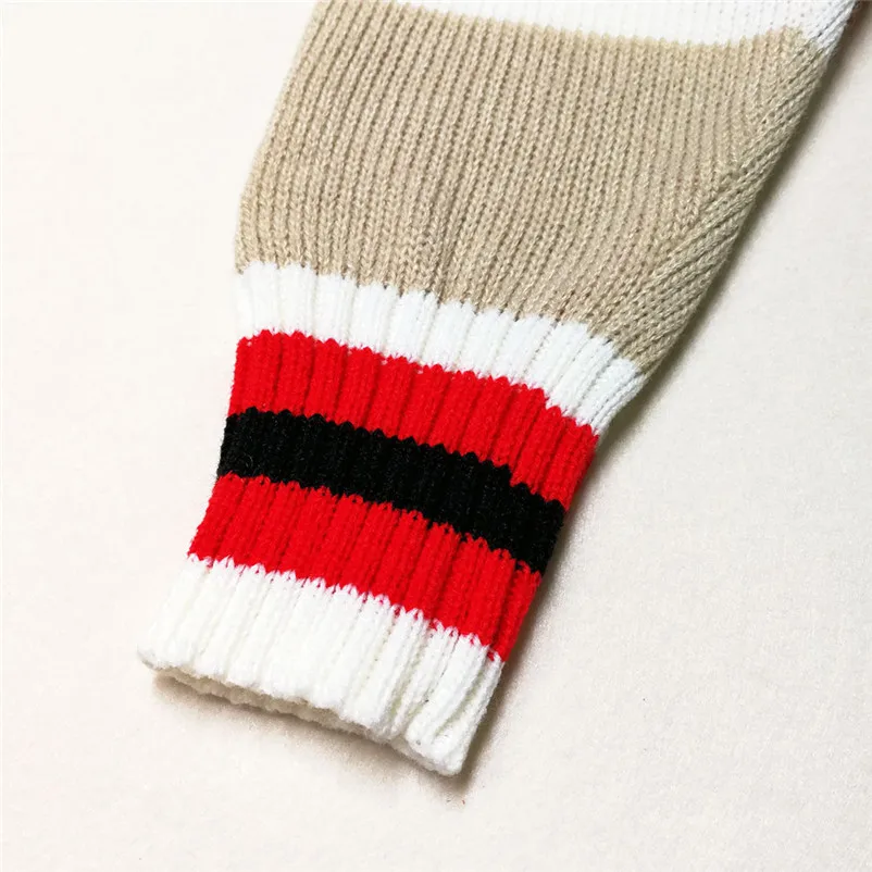 HOT sell sweaters fashion 2018 women Stripe O-neck Long Sleeve Knitting Pullover Knitwear Blouse Sweater Tops invierno A31#N (9)