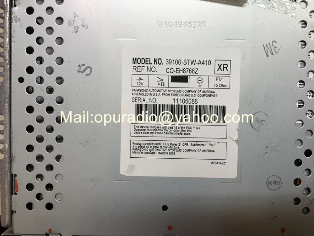OEM завод Hondda радио 39100 STW A410 CQ EH8768A 6 КОМПАКТНЫЙ ДИСК смены с кодом для Hondaa пилота 06 08