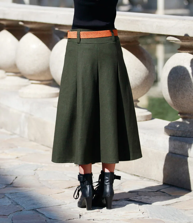 Весна осень и зима женские Облегающие юбки женская утепленная шерстяная длинная юбка в винтажном стиле Повседневная Длинная шерстяная юбка макси