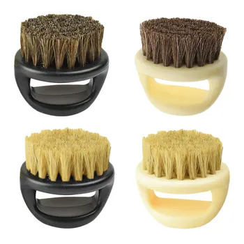 

Beard Comb Hairdresser Dust Brush Anti Static Boar Bristle Ring Salon Hair Sweep Brushes Shaving Facial Men's Mustache Brush