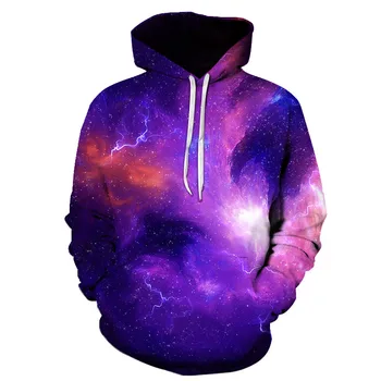 

Fashion Mens Hoodies And Sweatshirts Men/women 3D Print red Starry sky Galaxy Couple hoodie Baseball clothing