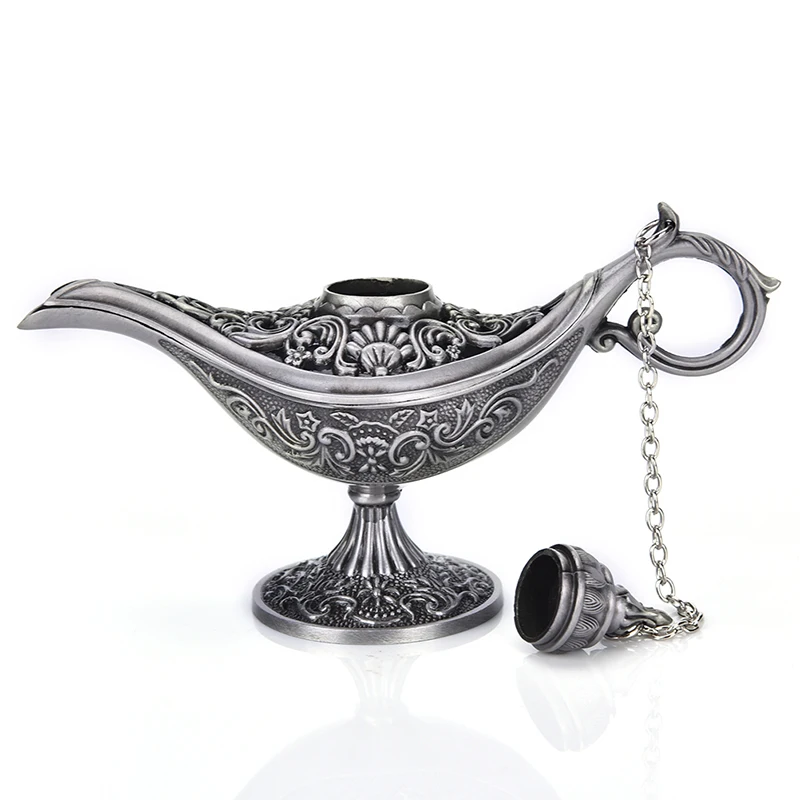 1x Incense Burners Antique Style Fairy Tale Magic Lamps Tea Pot Genie Lamp Vintage Retro Toys For Children Gifts Home Decoration