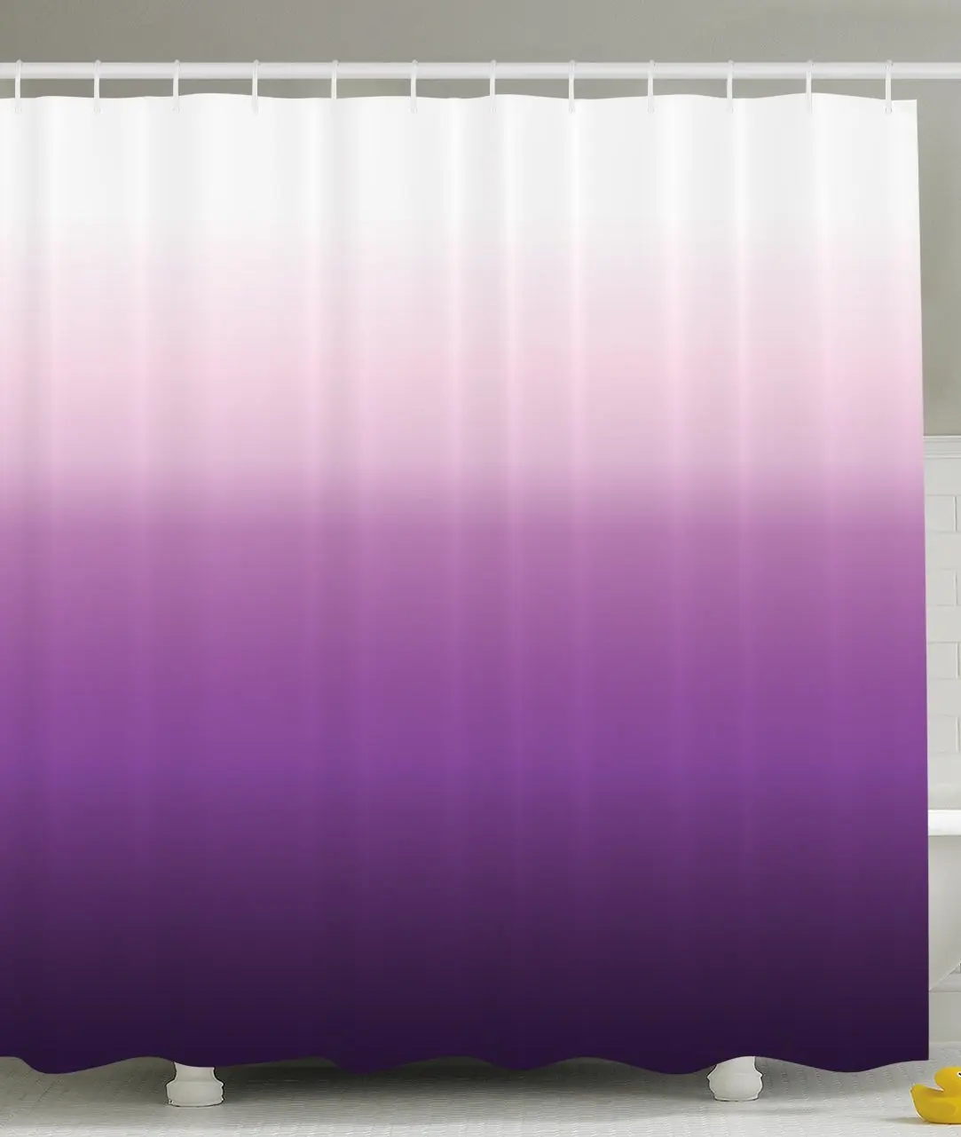 

Purple Shower Curtain Home Decorations Art Bathroom Decor Long Polyester Fabric Set Ombre Colorful Design White Purple