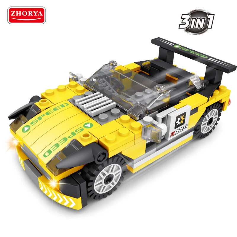

Zhorya 170PCS 3in1 Building Blocks Model Set Assembling Bricks Racing Cars Vehicle Trucks Toys Legoingly for Children Boys Gift