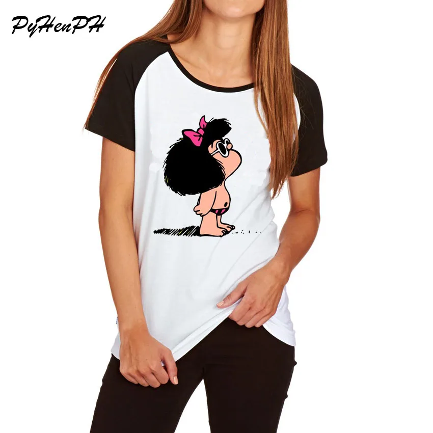 

Tee Shirt Femme 2019 New Women Short Sleeve Loose T-shirt Cartoon Toda Mafalda Print T shirt Hip Hop Ladies Casual Cotton Shirts