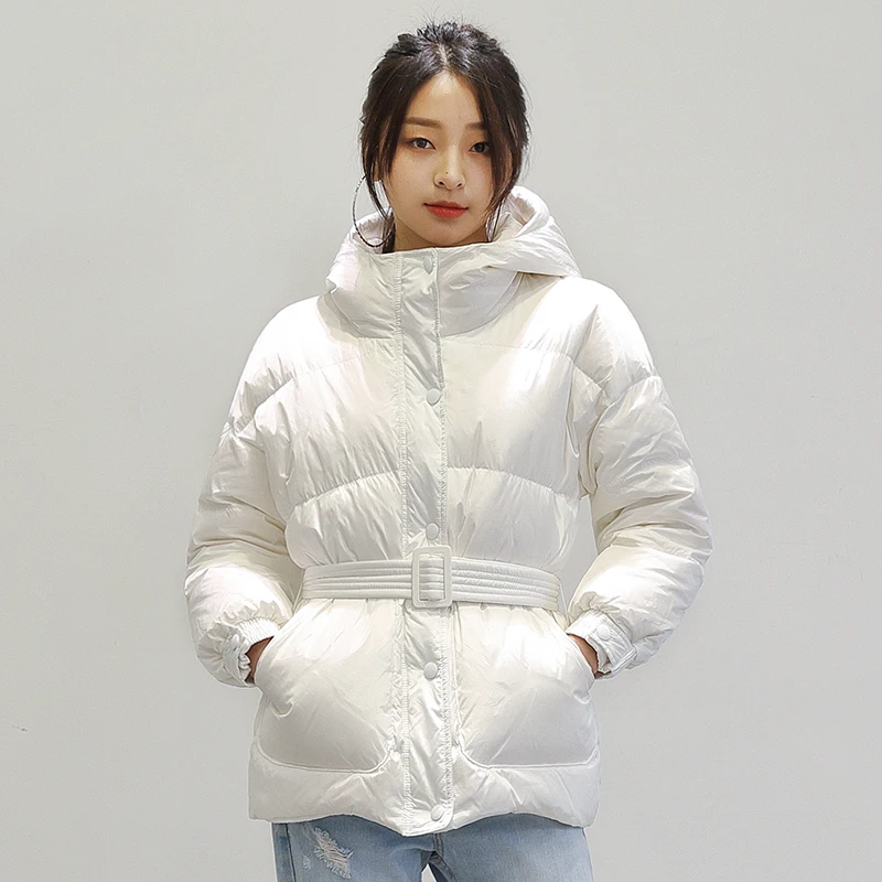 Зимняя куртка на утином пуху для женщин корейская мода Студенческая куртка-пуховик женская теплая толстовка парка Mujer doudoune femme hiver 2547 - Цвет: white