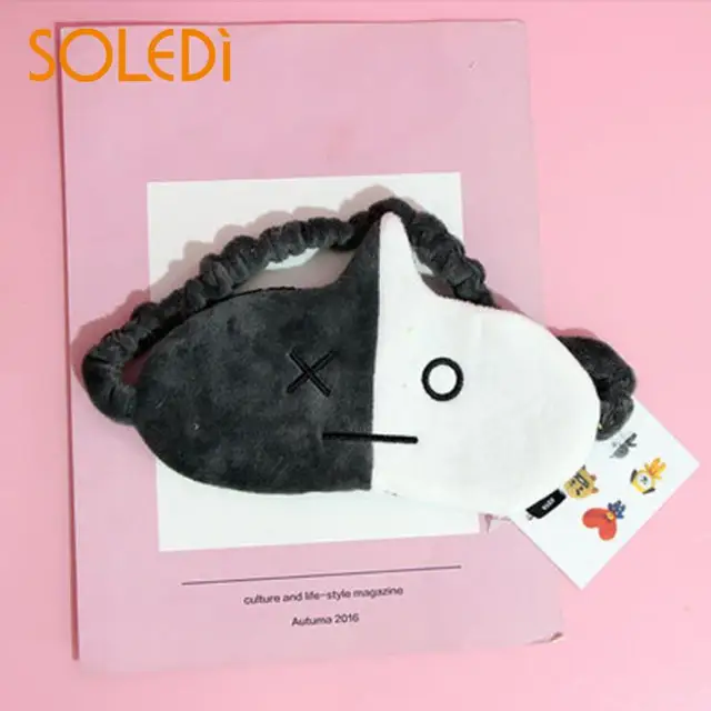 Eyeshade Sleep Mask Kpop Fans Party Decoration BTS BT21 Plush Cute Eye Masks Breathable Office