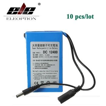 

ELEOPTION 10PCS DC12400 DC 12V 4000mAh for Super Protable Rechargeable Switch Li-ion Battery Pack With Plug